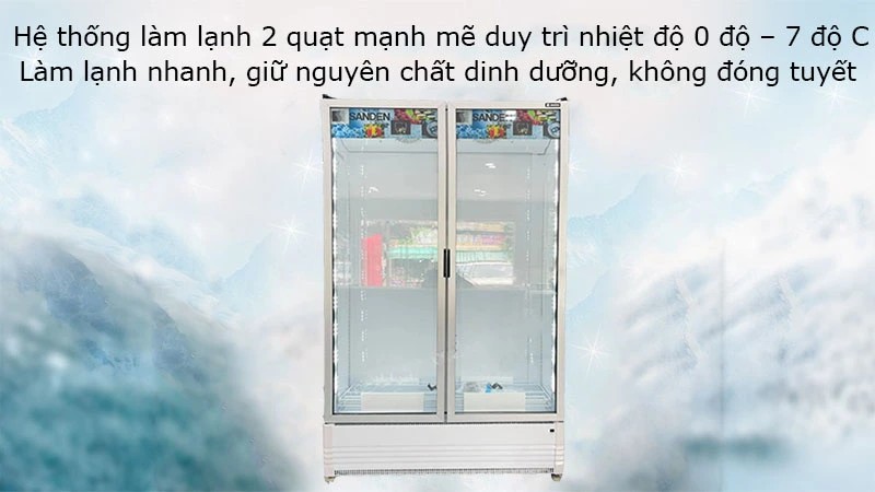 Tủ mát cửa kính Inverter Sanden SPB-1000 842L