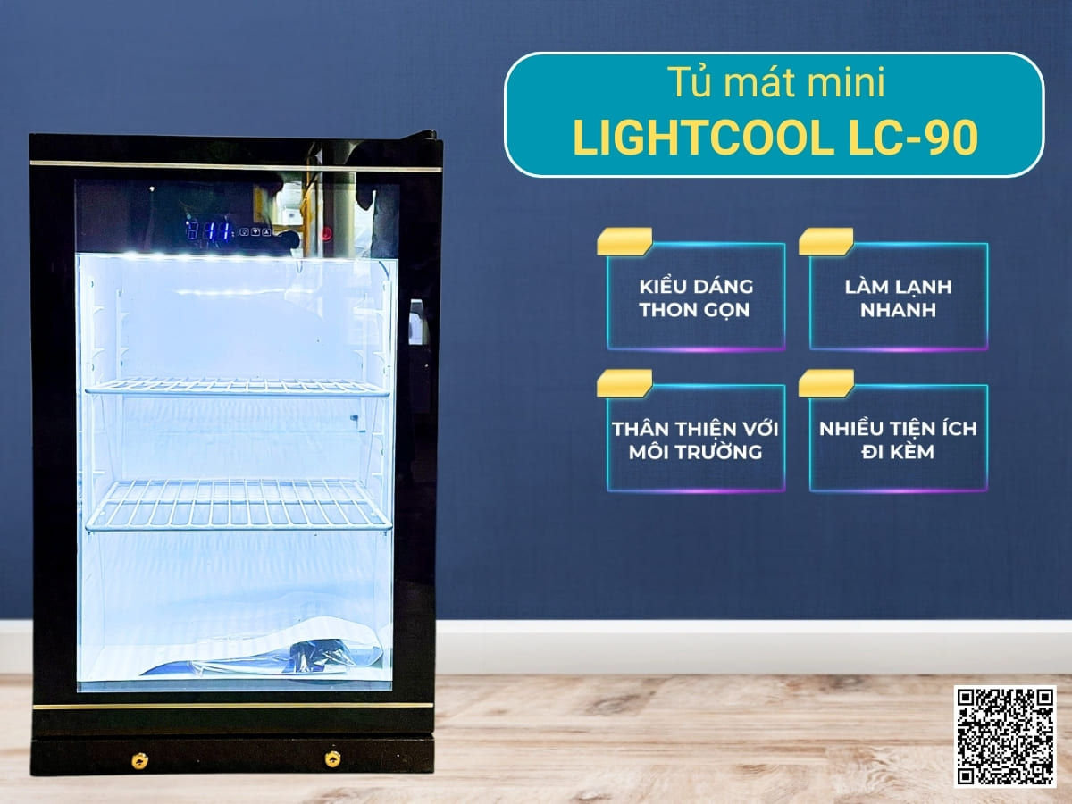 Tủ mát mini 1 cánh kính Lightcool LC-90