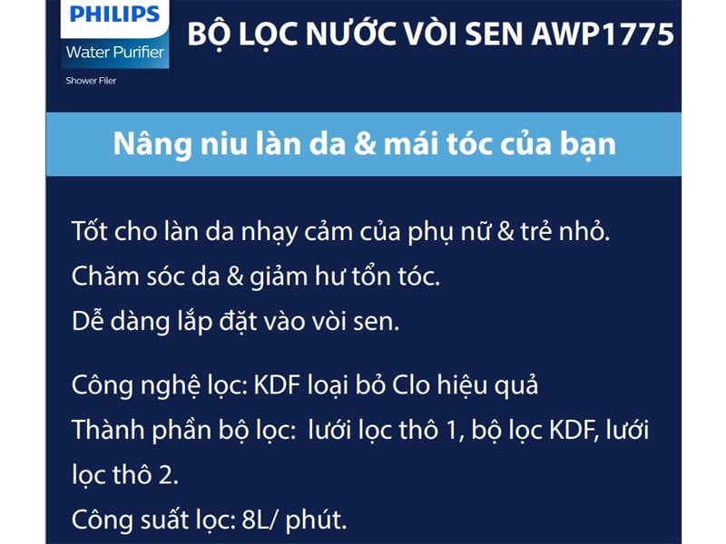 Bộ lọc nước vòi sen Philips AWP1775