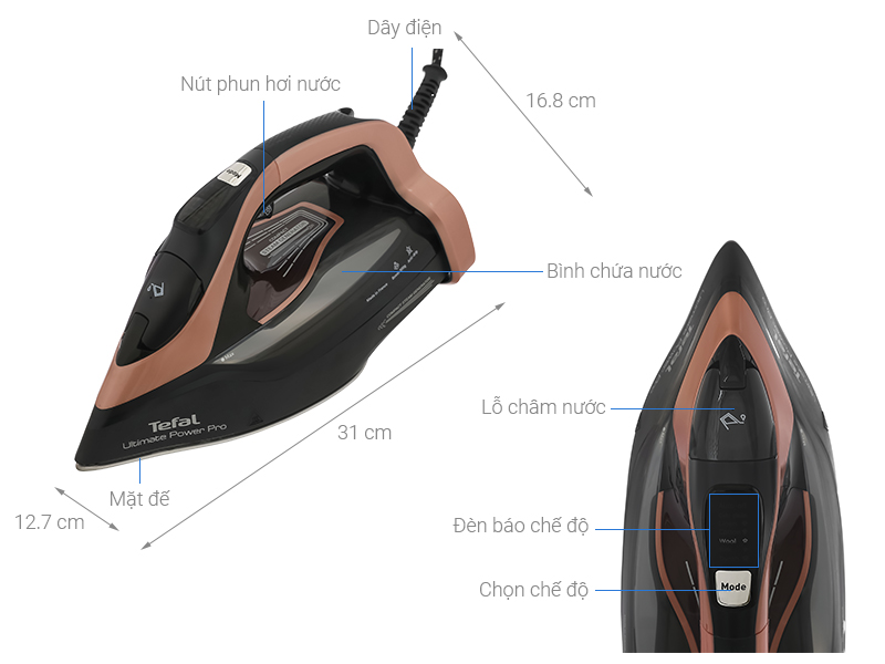 Bàn ủi hơi nước Tefal Ultimate Power Pro FV9E50E0